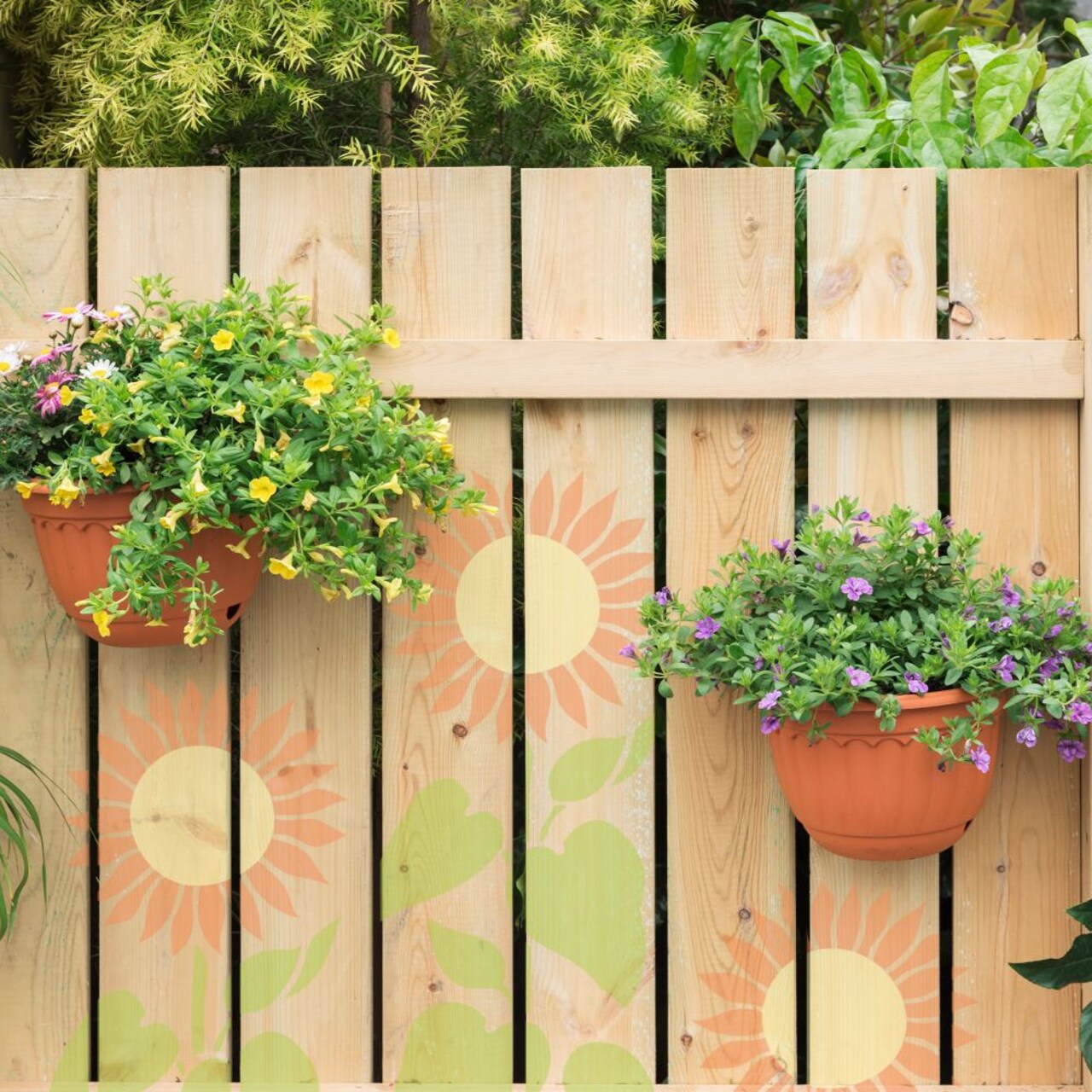 Tall Sunflower Wall Stencil | 984 by Designer Stencils | Reusable Art Craft Stencils for Painting on Walls, Canvas, Wood |